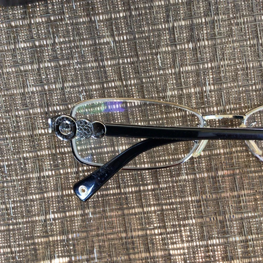 Coach Silver/Black Rectangle Eyeglasses Frames HC5005